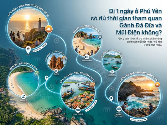 Đi 1 ngày ở Phú Yên có đủ thời gian tham quan Gành Đá Đĩa và Mũi Điện không?