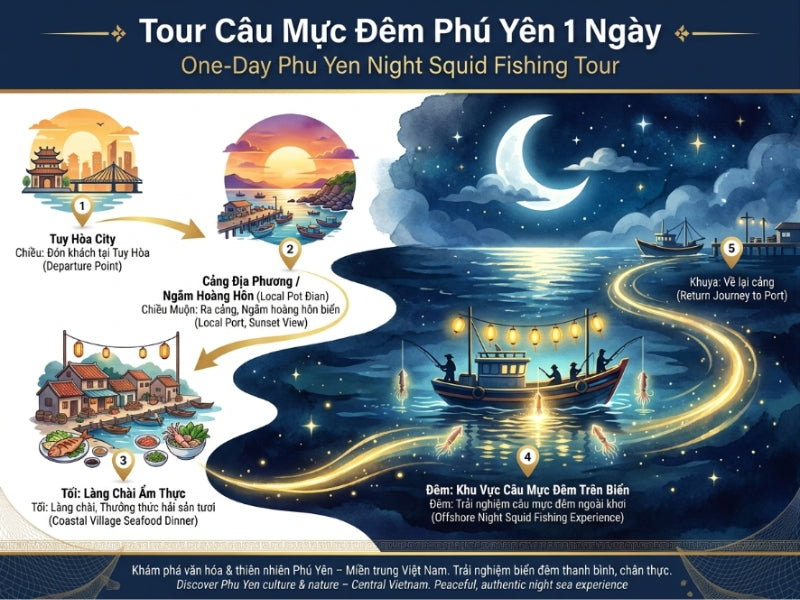 Tour Câu Mực Đêm Phú Yên 1 Ngày