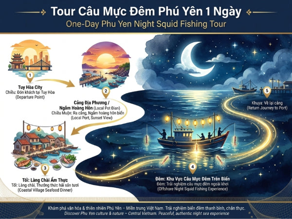Tour Câu Mực Đêm Phú Yên 1 Ngày